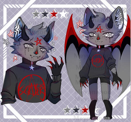 Chibi Furry Rendered Reference Sheet commission