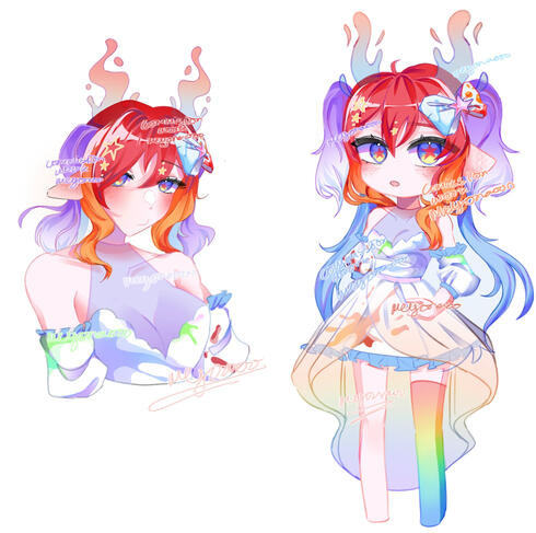 Chibi reference sheet commission